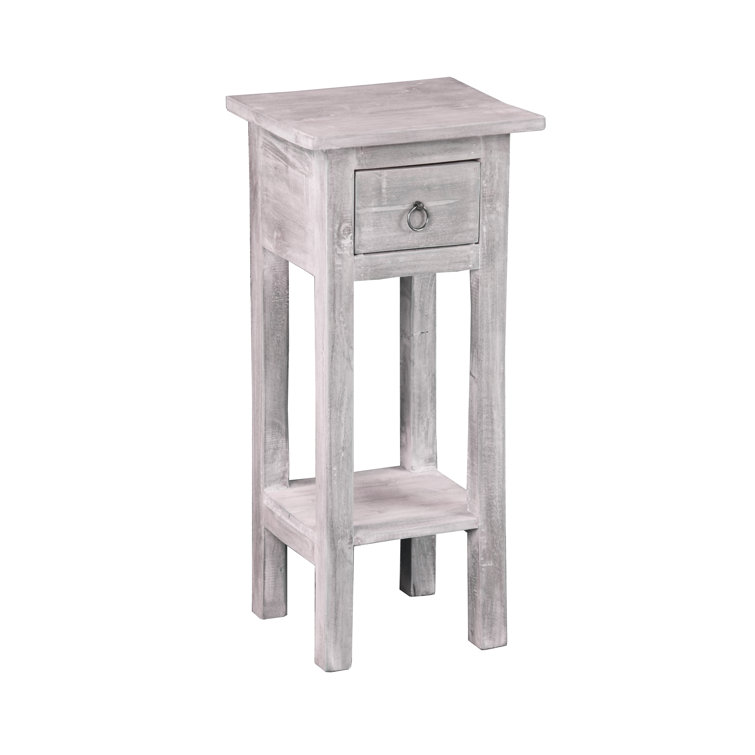 Highland Dunes Kristy 25'' Tall Solid Wood End Table with Storage & Reviews Wayfair